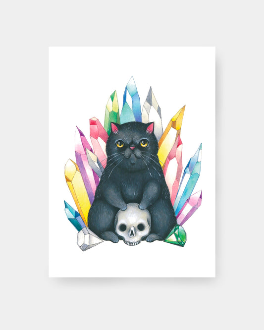 Stampa gatto cristalli
