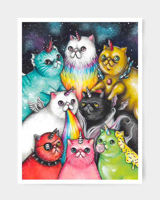 Stampa gatti unicorno