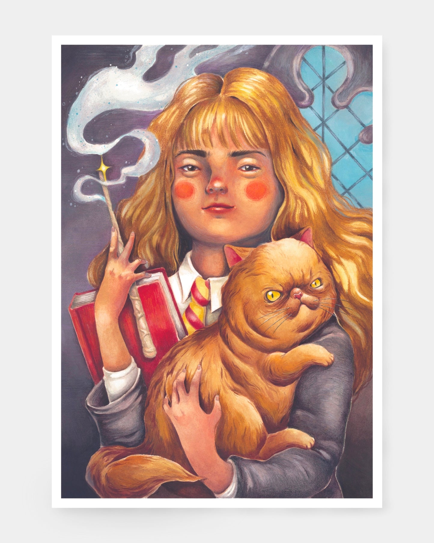 Hermione e Grattastinchi ad Hogwarts. Con libro di incantesimi e bacchetta magica.