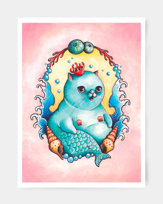 gatta sirena body positive ispirata ai tatuaggi traditional
