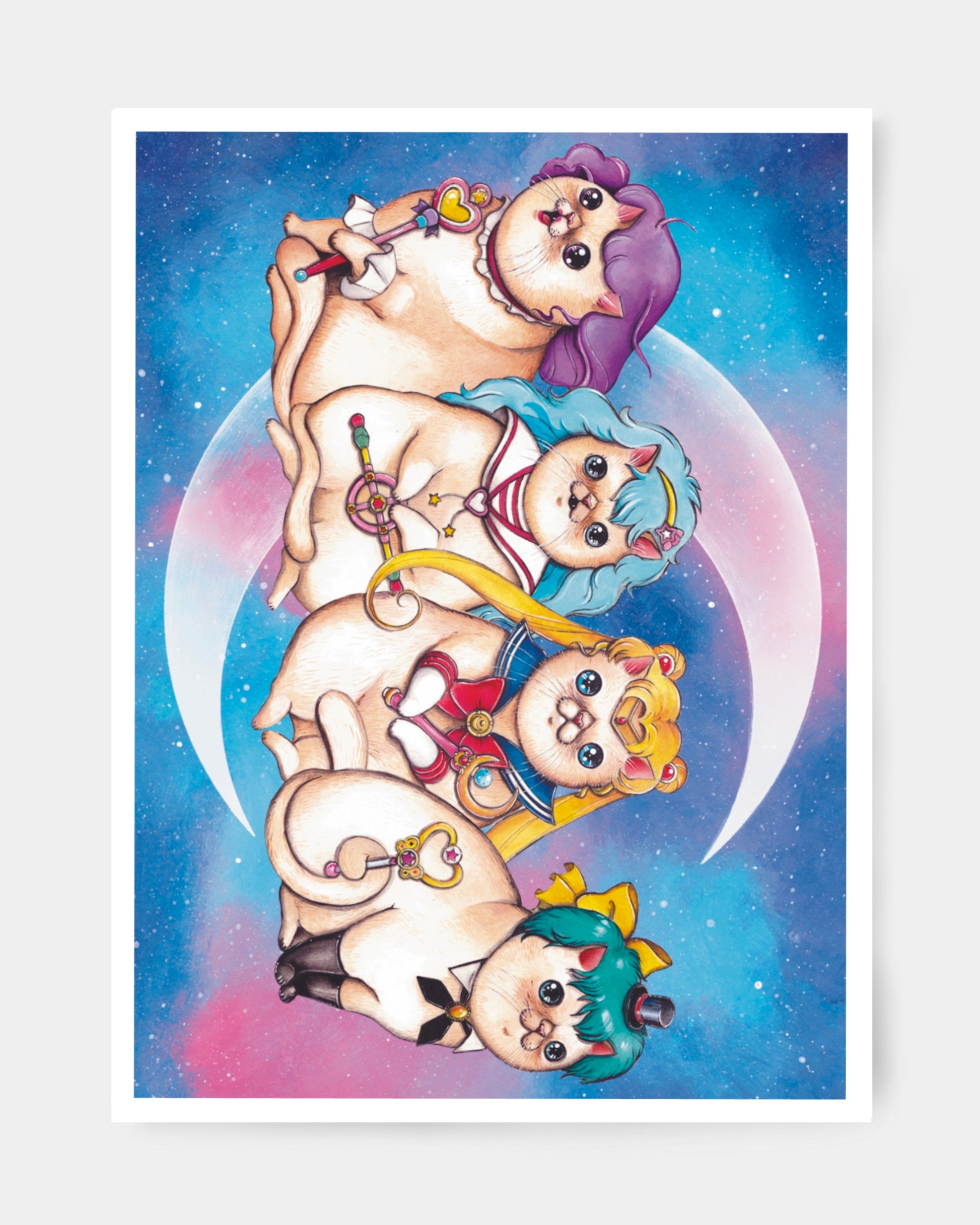 Direttamente dagli anni ‘80 e ‘90 un omaggio alle magical girls, protagoniste degli anime Creamy, Sailor Moon, Evelyn e Magica Emi!